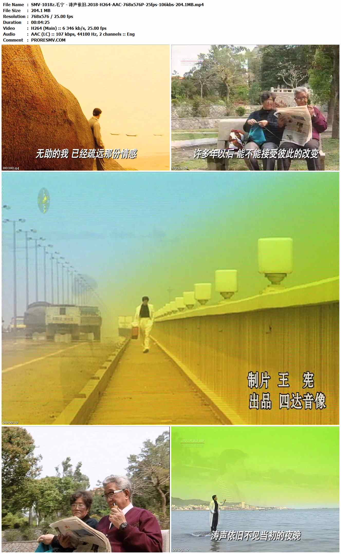 SMV-1018z.毛宁 - 涛声依旧.2018-H264-AAC-768x576P-25fps-106kbs-204.1MB官方MV_高清MV